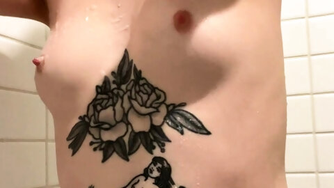 Small Tit Brunette Tattooed Teen...