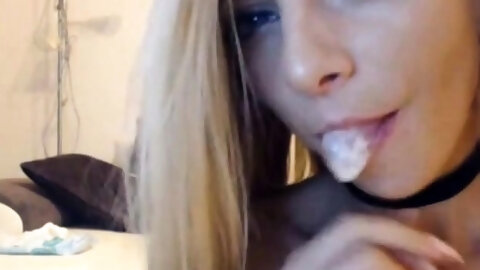 Blonde Petite Teen Sloppy Blowjob And...
